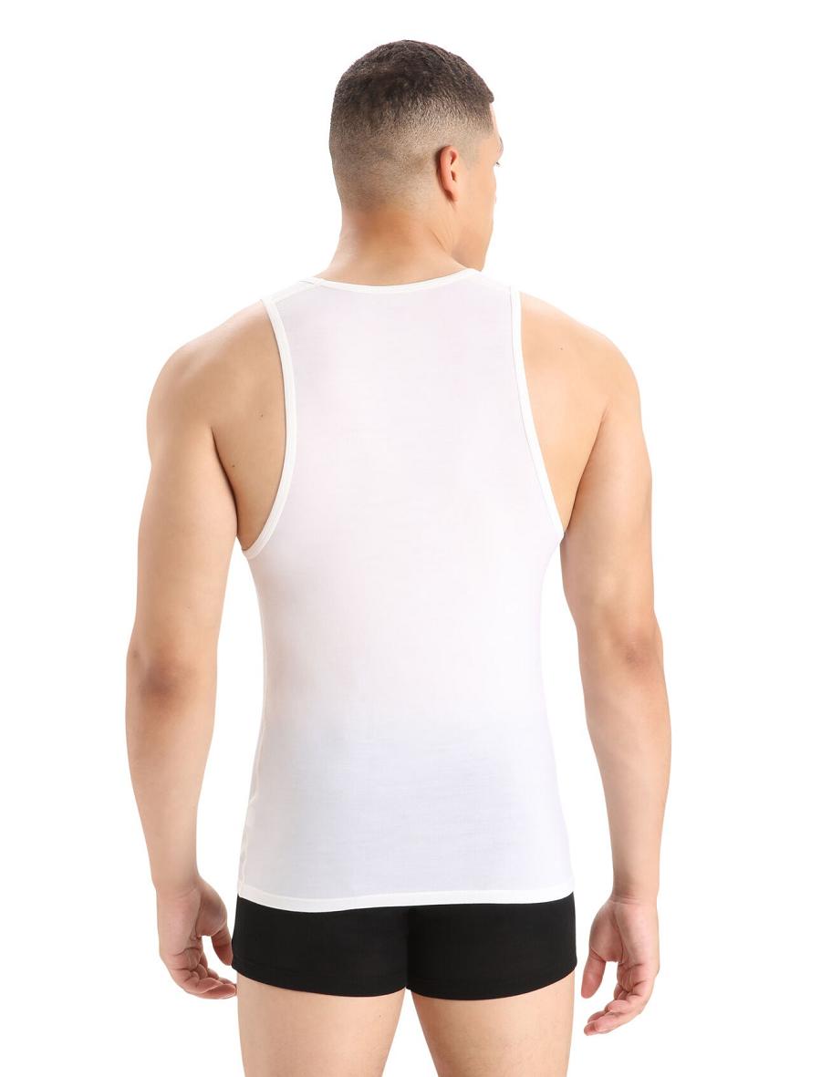 Bielizny Icebreaker Merino Anatomica Tank Top Męskie Białe | PL 1661LISH